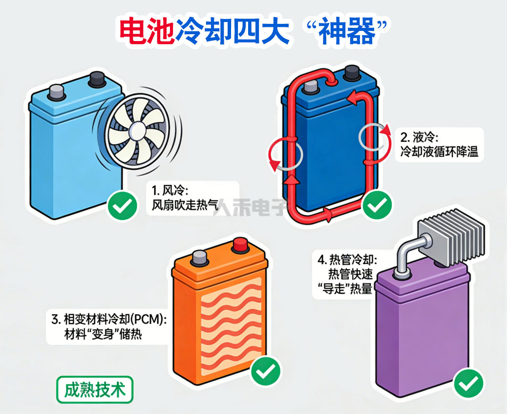 四大主流電池冷卻技術(shù)及其工程特性 四大主流電池冷卻技術(shù)及其工程特性
